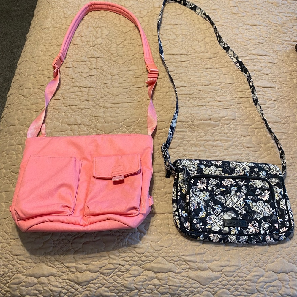 Vera Bradley Pink and Black Floral Crossbody Bags